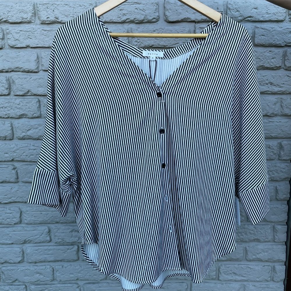 Like-new Vetta Capsule "The Boyfriend Shirt" B&W